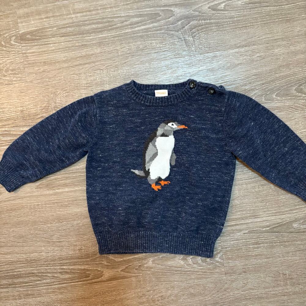 Gymboree Penguin Sweater 18–24M 🐧 Navy Cotton Knit